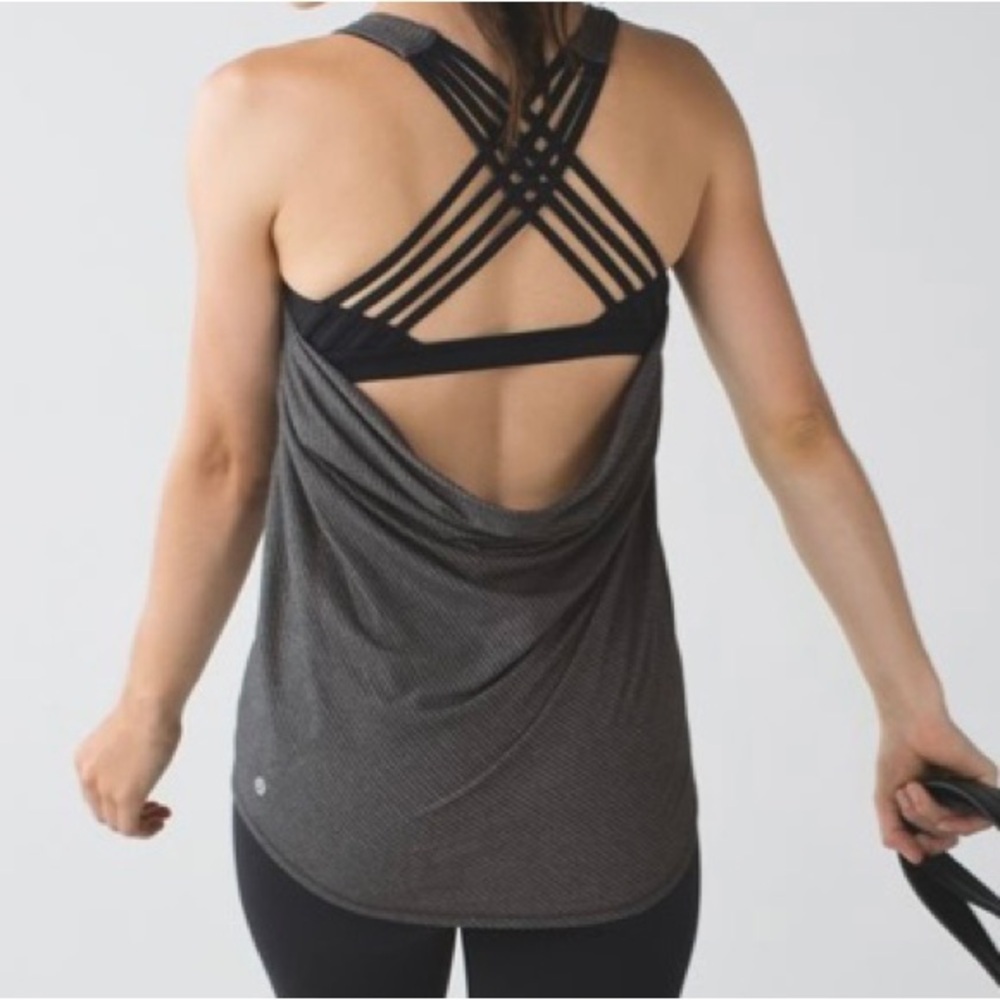 Lululemon‎ Wild Tank strappy draped open back for ventilation tank top Sz-6 I15